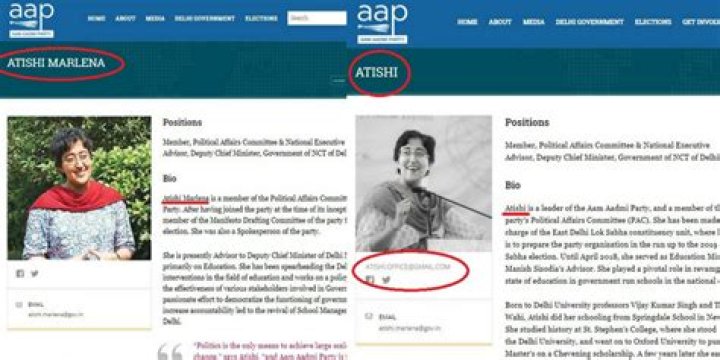 AAP&rsquo;s Atishi has a surname again &mdash; and it&rsquo;s not &lsquo;Marlena&rsquo;