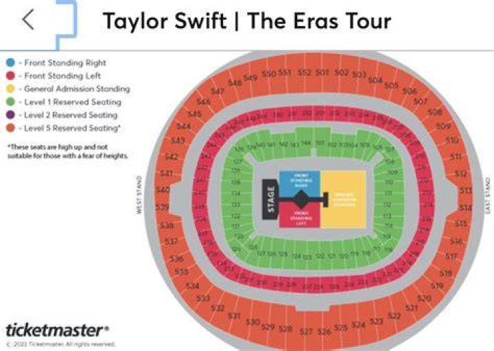 Eras Tour Seating Chart With Seat Numbers