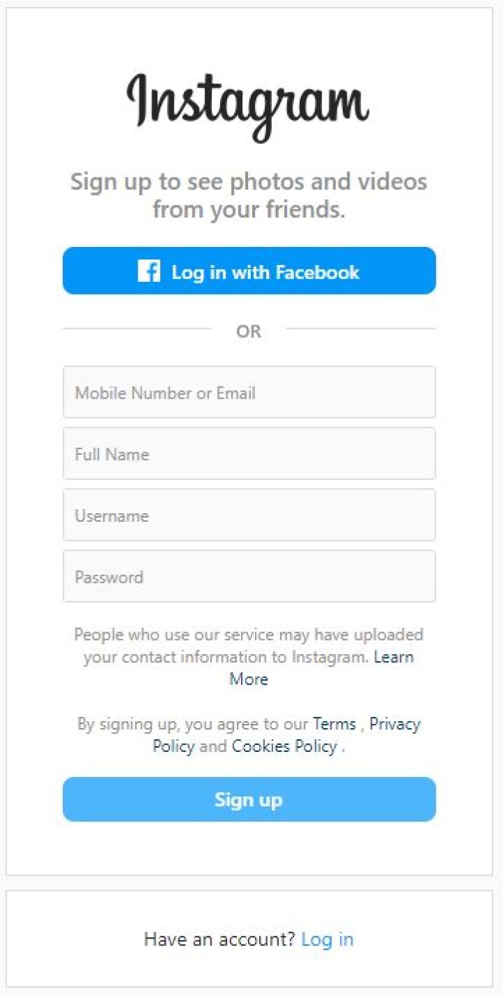 Instagram Login / Signup UpLabs