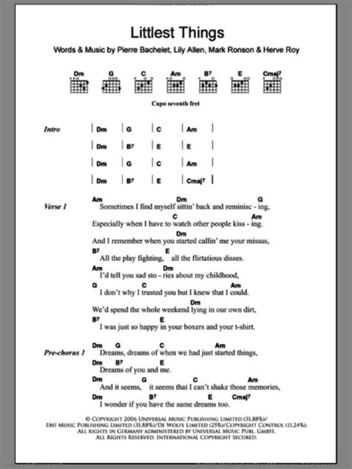 Littlest things Lily Allen chords
