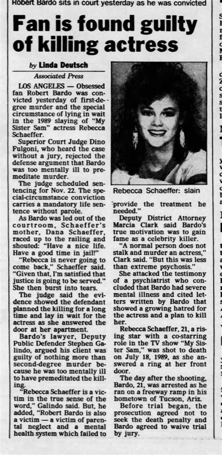 Rebecca Schaeffer Photos Celebrity stalking victims NY Daily News