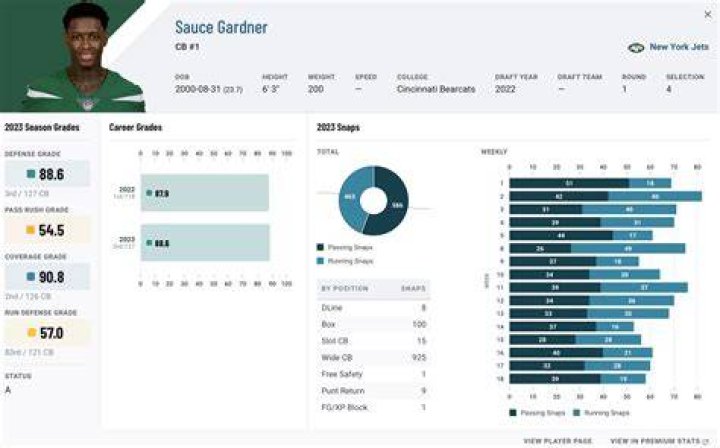 Sauce Gardner Stats, News, Film CB NY Jets Player Profile