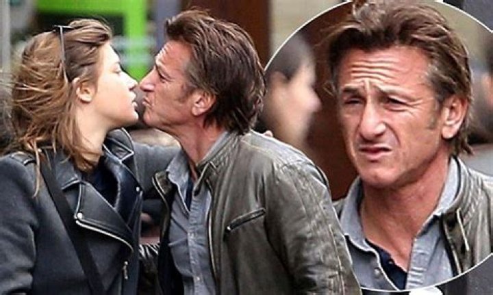 Sean Penn kisses French actress Adele Exarchopoulos goodbye after lunch