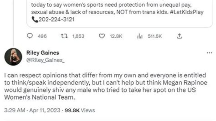 Swimmer Riley Gaines Slammed Soccer Legend Megan Rapinoe