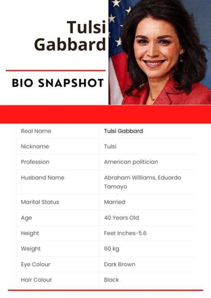 Tulsi Gabbard Bio, Age, Net Worth, Husband & Married